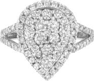 Haus of Brilliance Silver 1 1/2 Cttw Diamond Cluster Ring