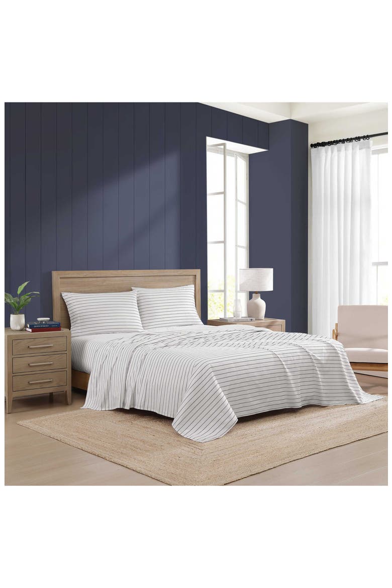 Rope Stripe Cotton Percale Sheet Set, Alternate, color, DARK BLUE