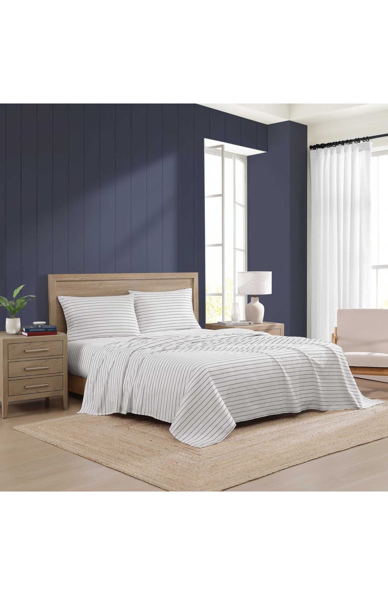 Tommy Hilfiger Rope Stripe Cotton Percale Sheet Set, Alternate, color, Dark Blue