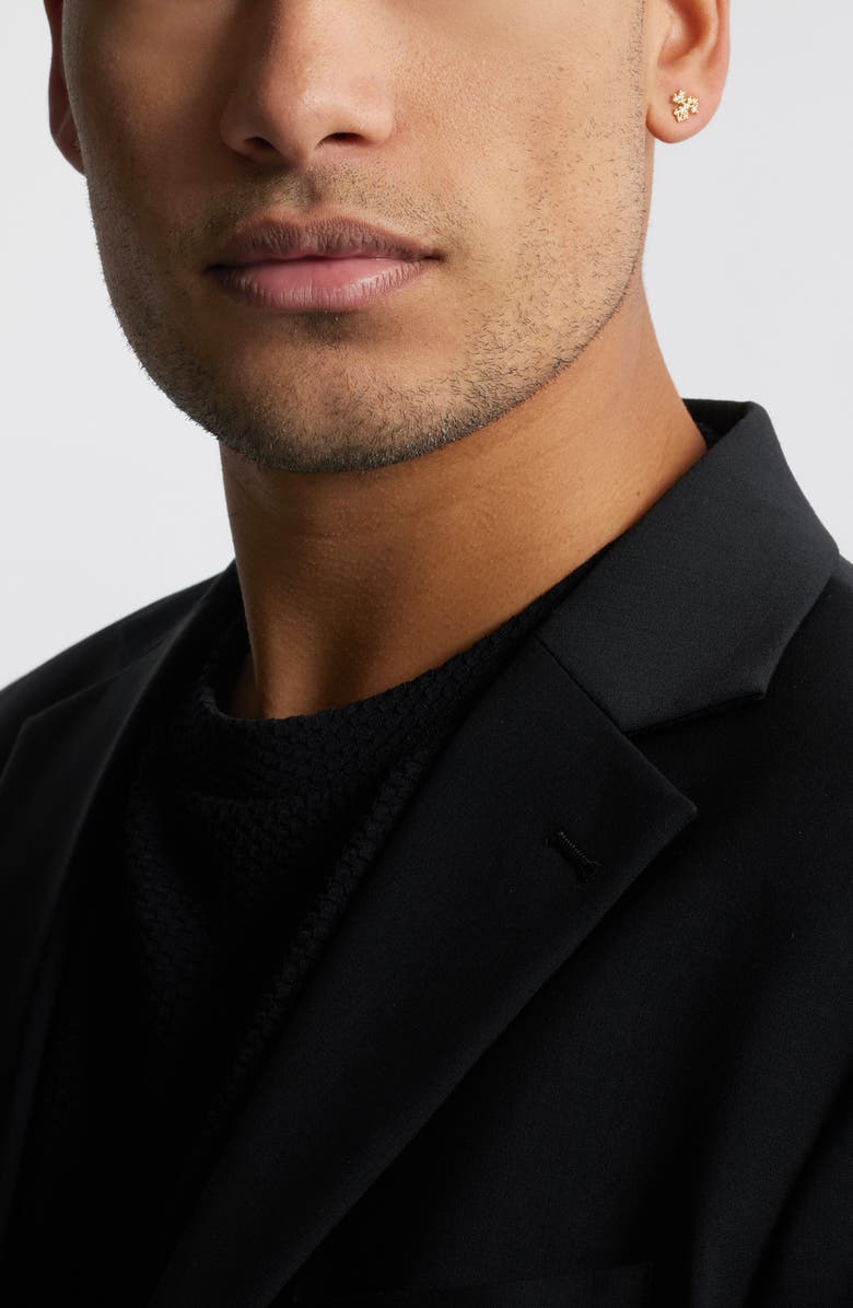 Nordstrom Set of Two Dainty Cubic Zirconia Stud Earrings, Alternate, color, Clear- Gold