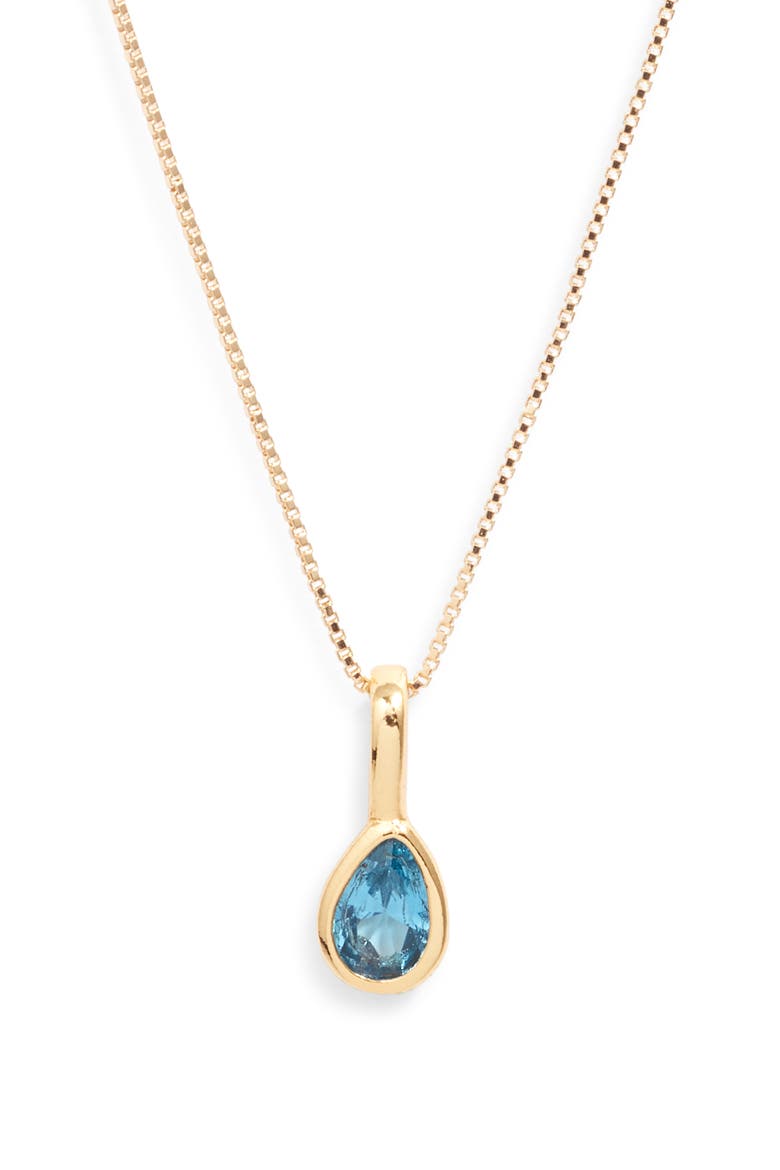 Teardrop Birthstone Pendant Necklace, Main, color, GOLD / DECEMBER