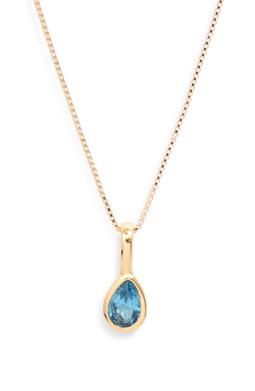 Set & Stones Teardrop Birthstone Pendant Necklace In Gold/december