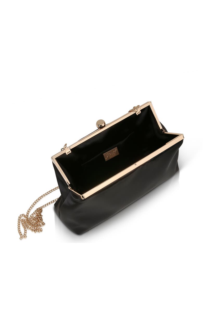 Jewel Badgley Mischka Camilla Classic Satin Pouch, Alternate, color, Black