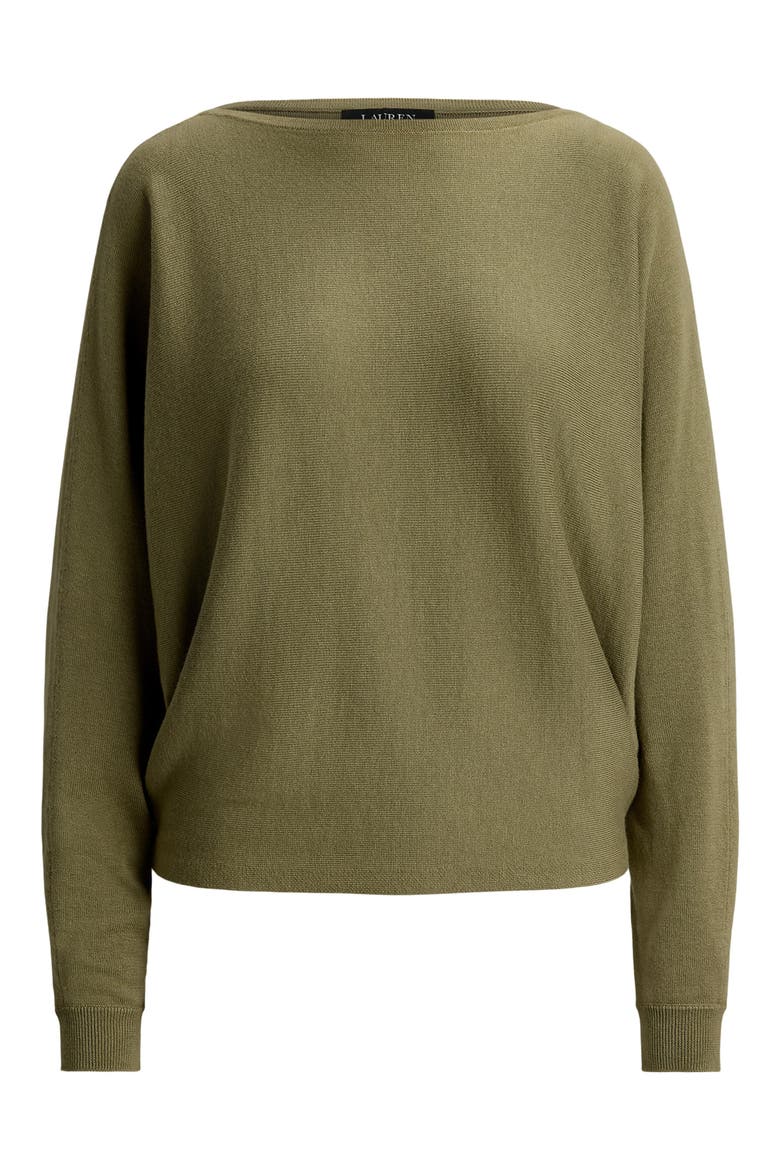 Boat Neck Cotton & Modal Sweater, Alternate, color, LIGHT AGAVE GREEN