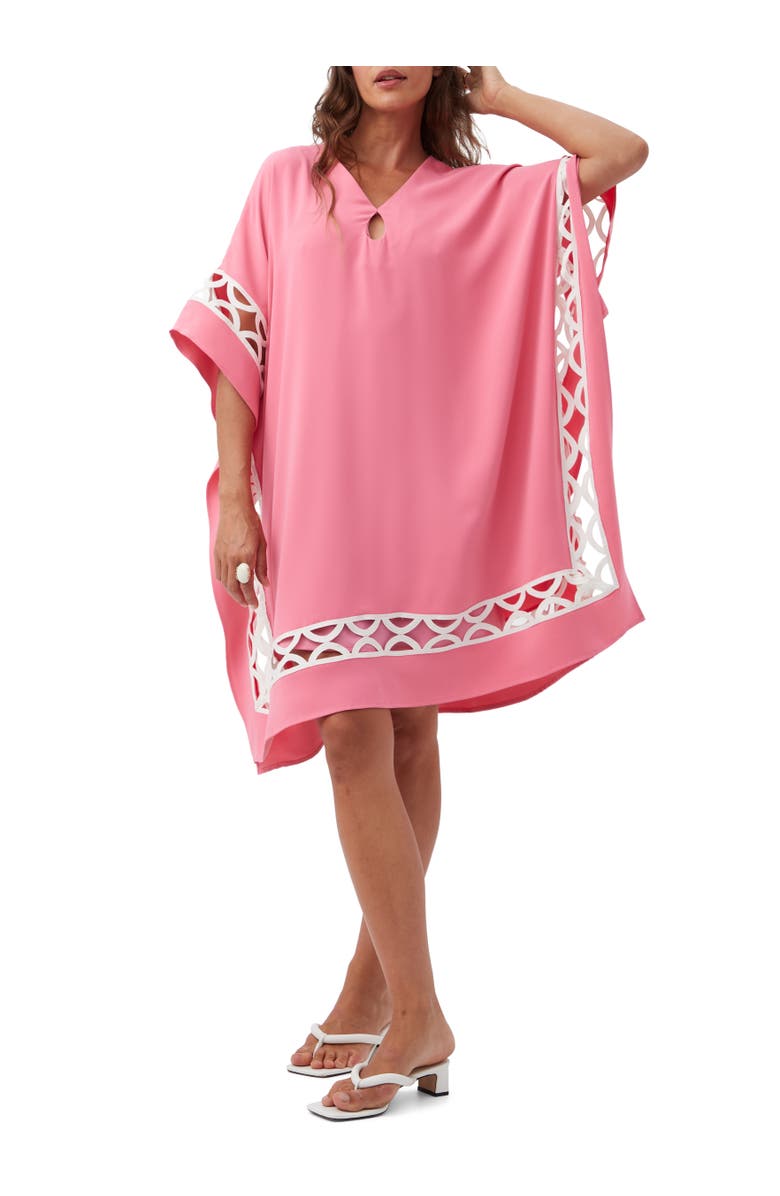 Trina Turk Amoureux Embroidered Trim Caftan Dress, Alternate, color, 