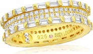 SUZY LEVIAN Baguette & Round Cubic Zirconia Eternity Band Ring