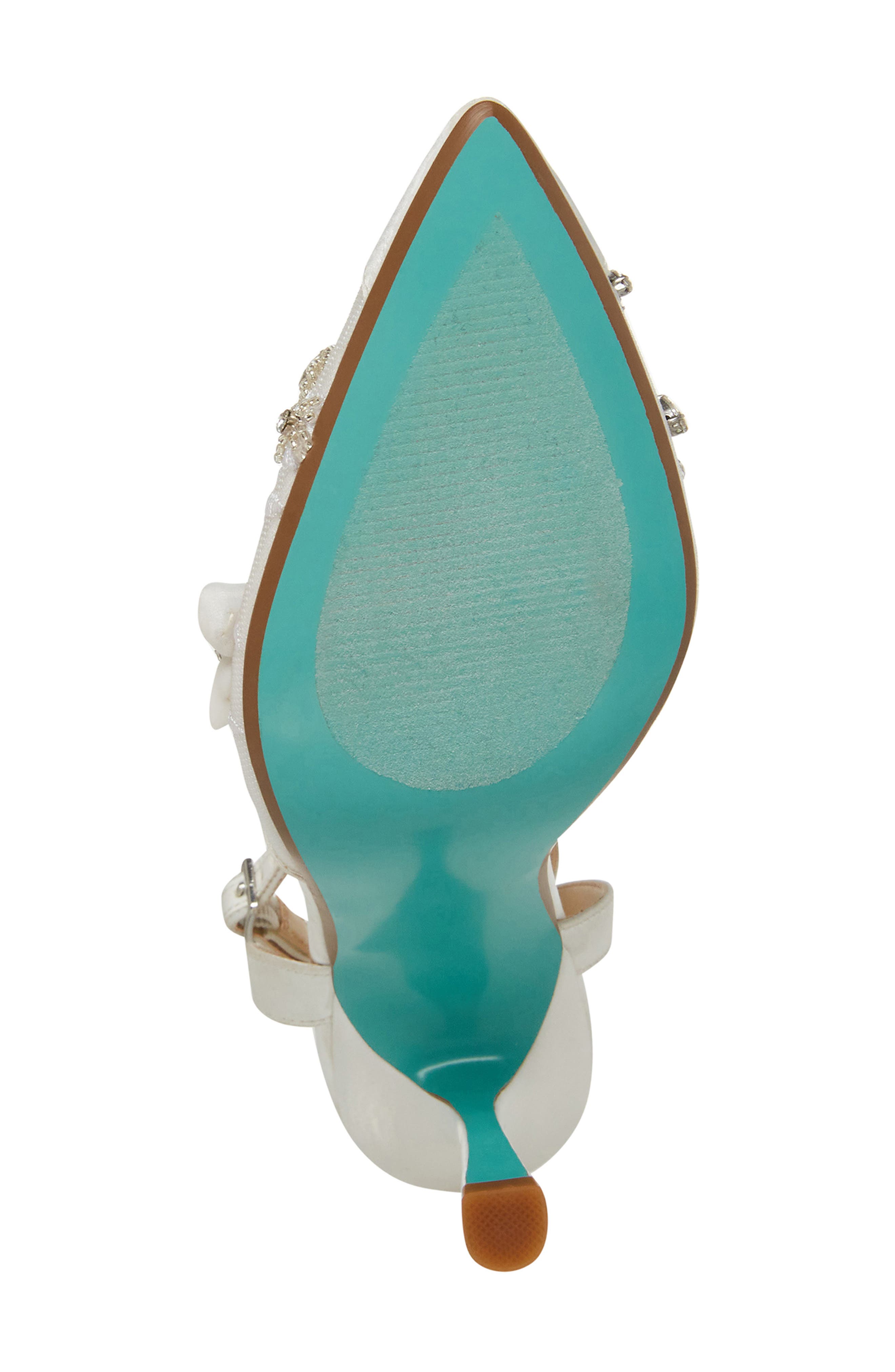 Betsey Johnson Micki Crystal Lace Ankle Strap Pump, Alternate, color, 