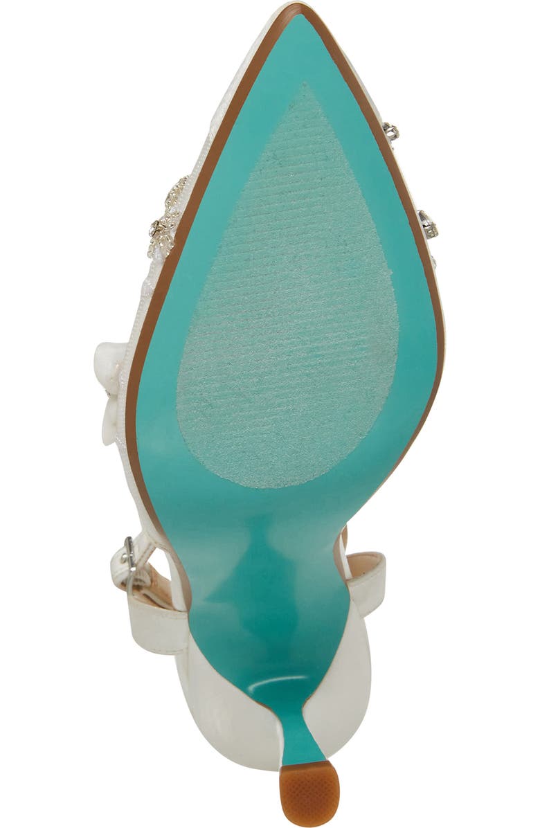 Betsey Johnson Micki Crystal Lace Ankle Strap Pump, Alternate, color,