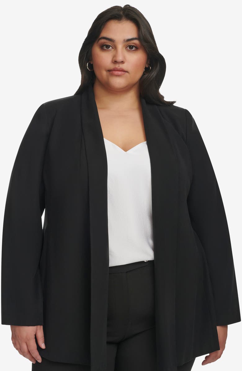 Calvin Klein Shawl Collar Open Front Blazer, Alternate, color, 