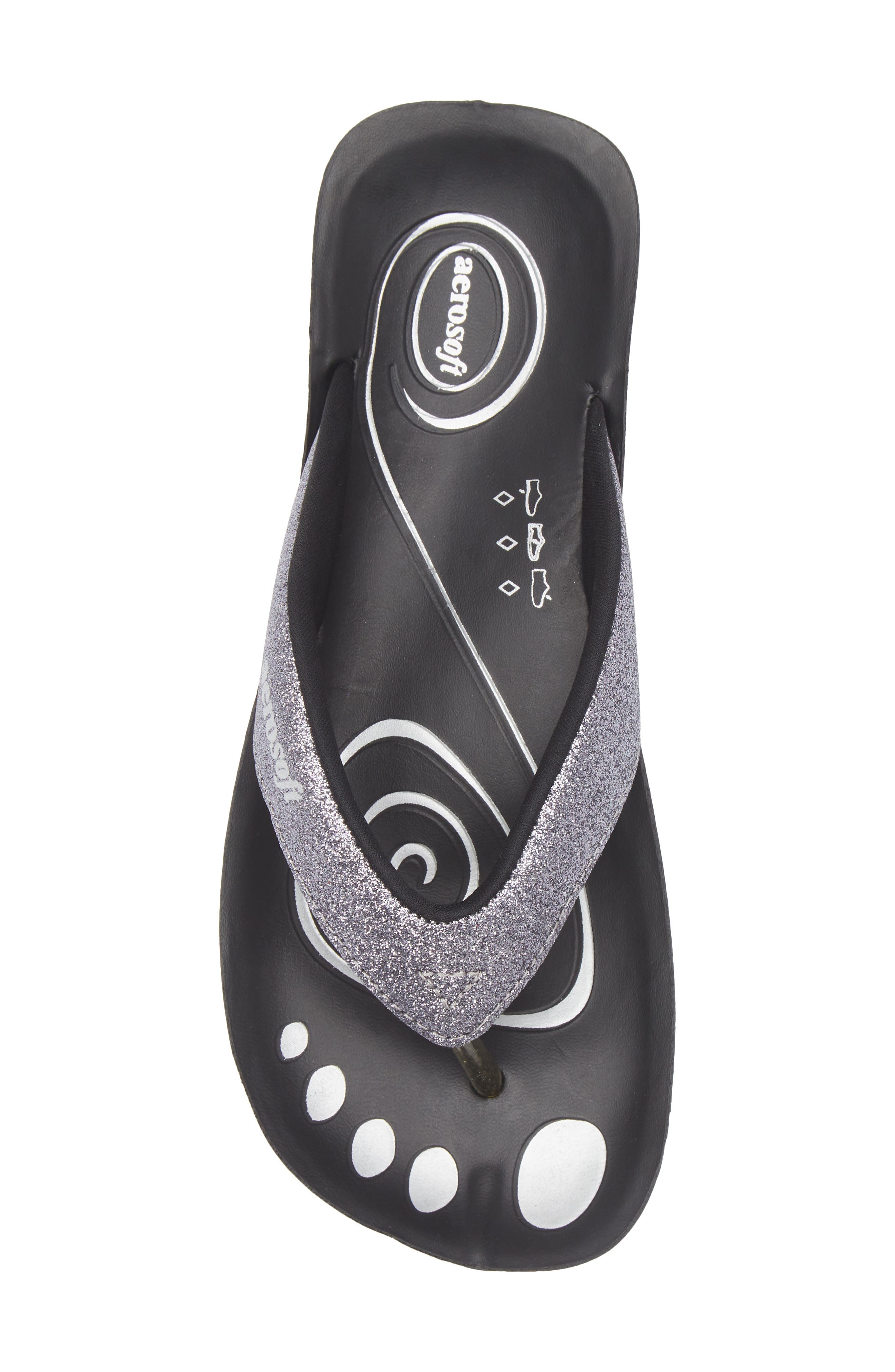 AEROSOFT Glitter Strap Sandal, Alternate, color, Grey