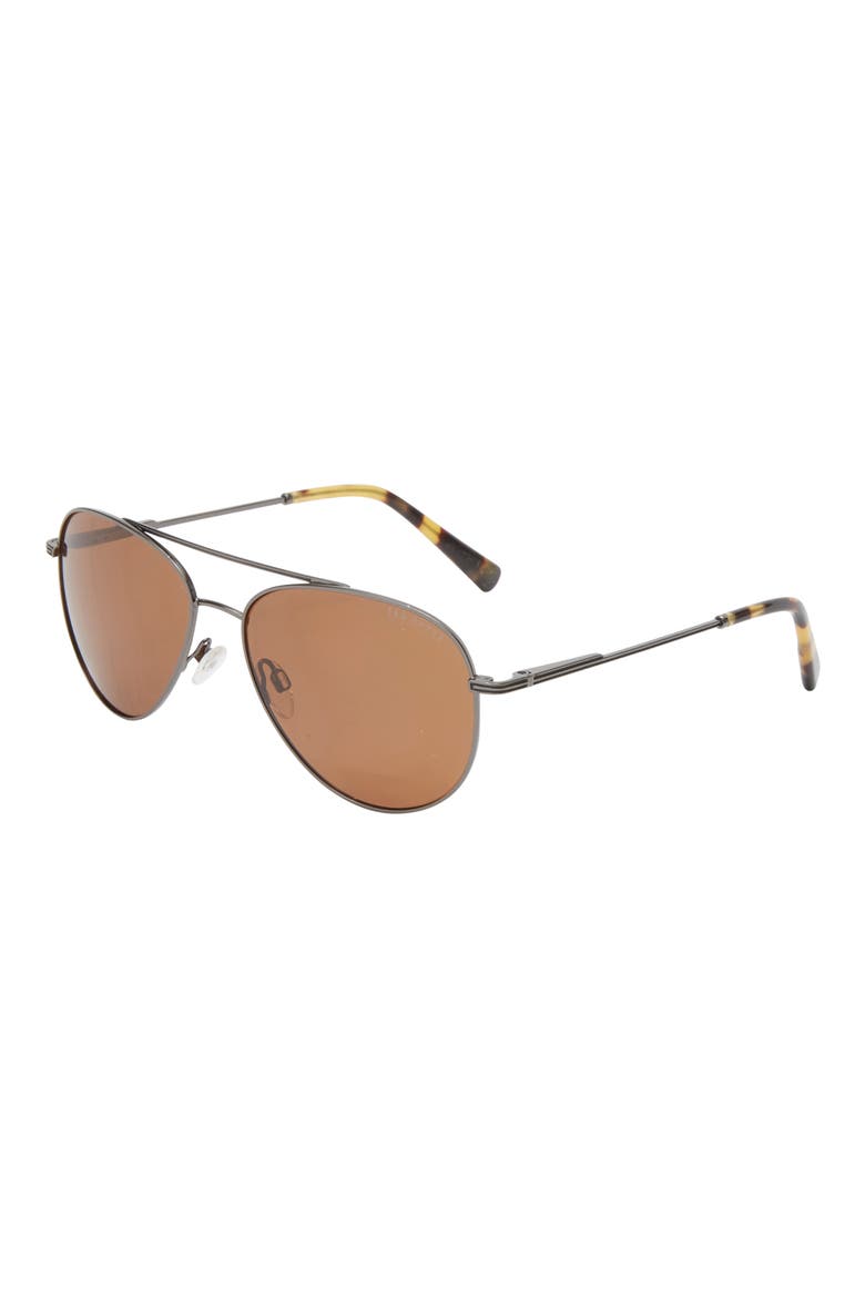 57mm Polarized Aviator Sunglasses, Alternate, color, GUNMETAL