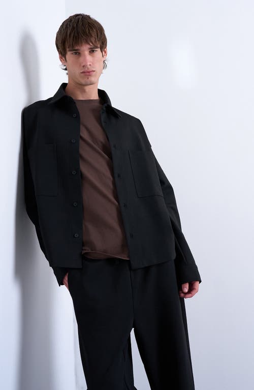 Topman Double Pocket Jersey Jacket In Black