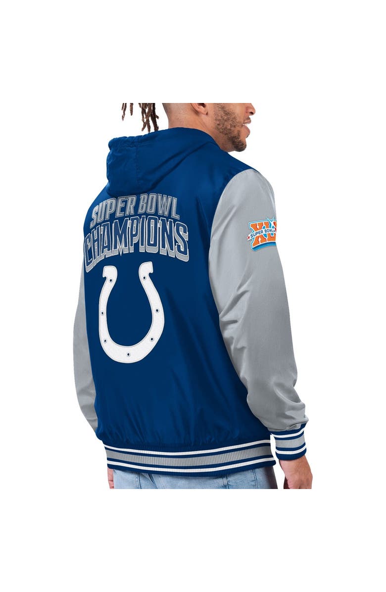 G-III SPORTS BY CARL BANKS Men's G-III Sports by Carl Banks Royal/Gray Indianapolis Colts Commemorative Reversible Full-Zip Jacket, Alternate, color, 