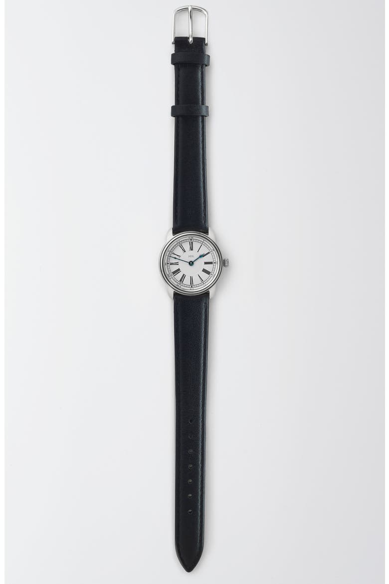 The Harriet Calfskin Leather Watch Strap Only, Alternate, color, Black Strap - Silver Buckle