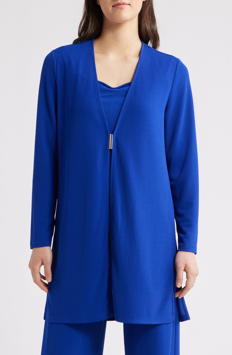 Anne Klein Front Clasp Textured Cardigan, Main, color, 