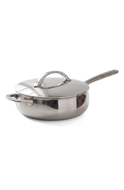 Belly Tri-Ply Stainless Steel 3-Quart Sauté Pan with Lid