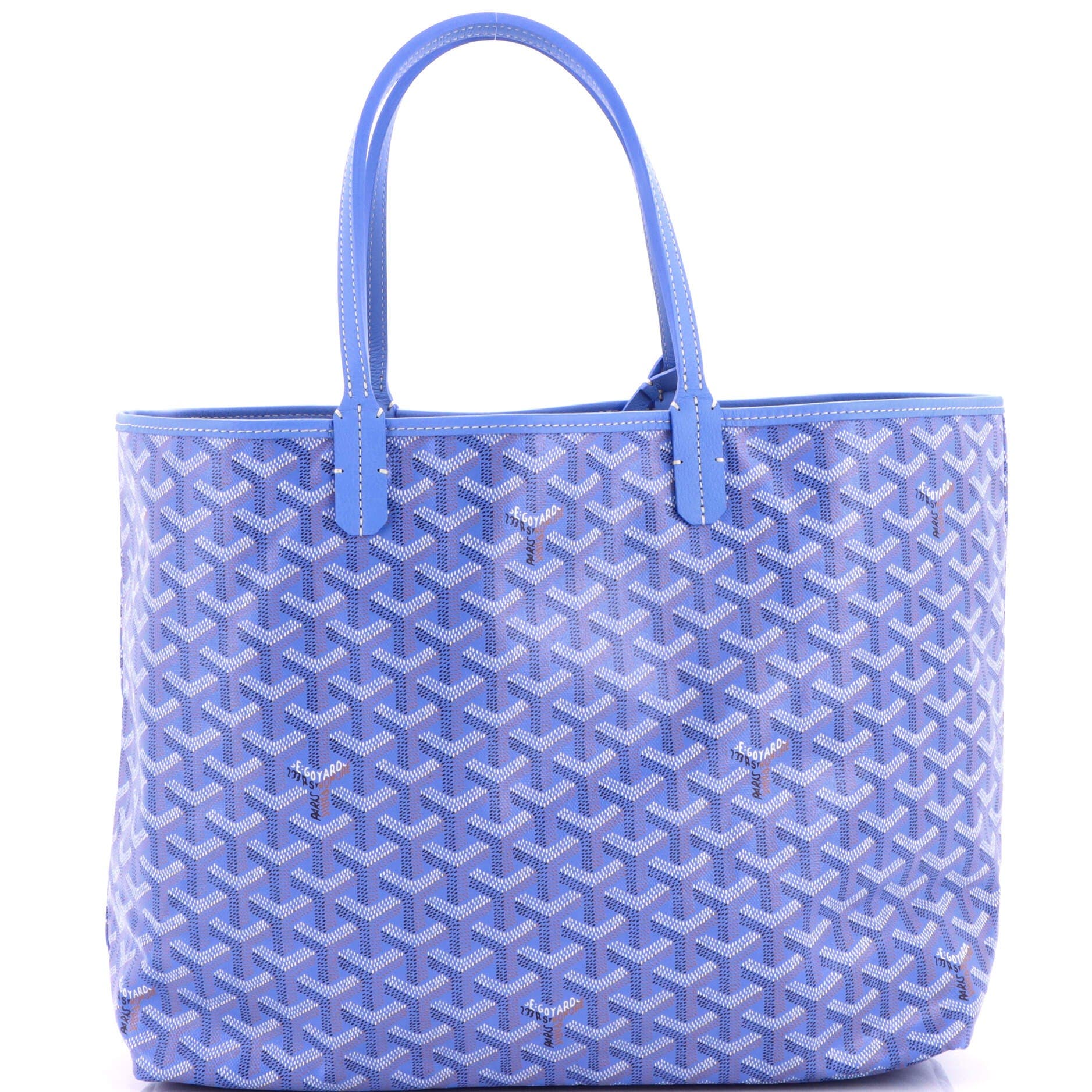 Pre-Owned Goyard Saint Louis Reversible Tote Coated Canvas and Printed Canvas PM, Main, color, Blue