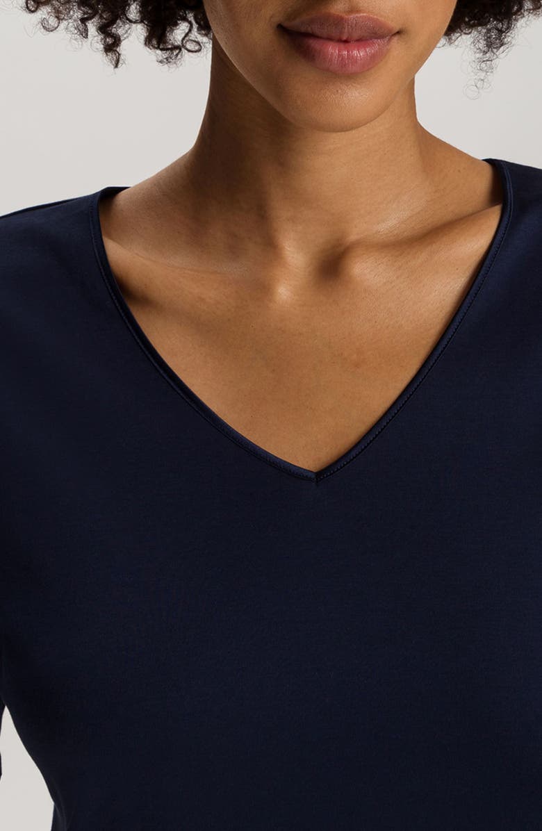 Hanro Cotton Jersey Nightshirt, Alternate, color, Deep Navy