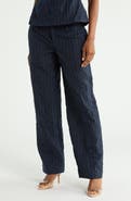 Simkhai Ophelia Double Waistband Pinstripe Wide Leg Pants