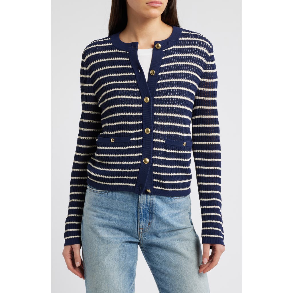Shop Rag & Bone Viola Stripe Cardigan In Indigomult