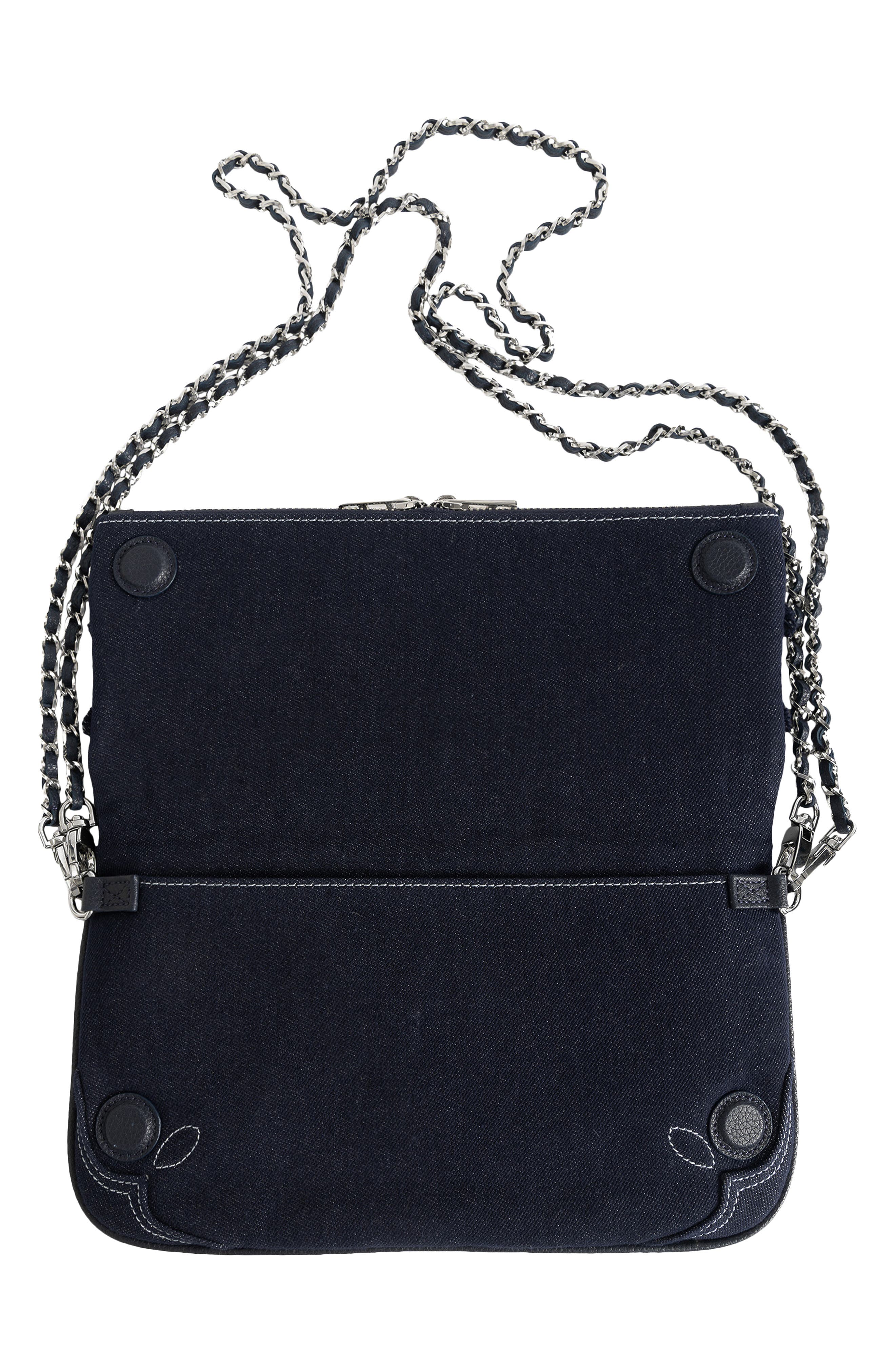 Rock Denim Clutch, Alternate, color, SILENT