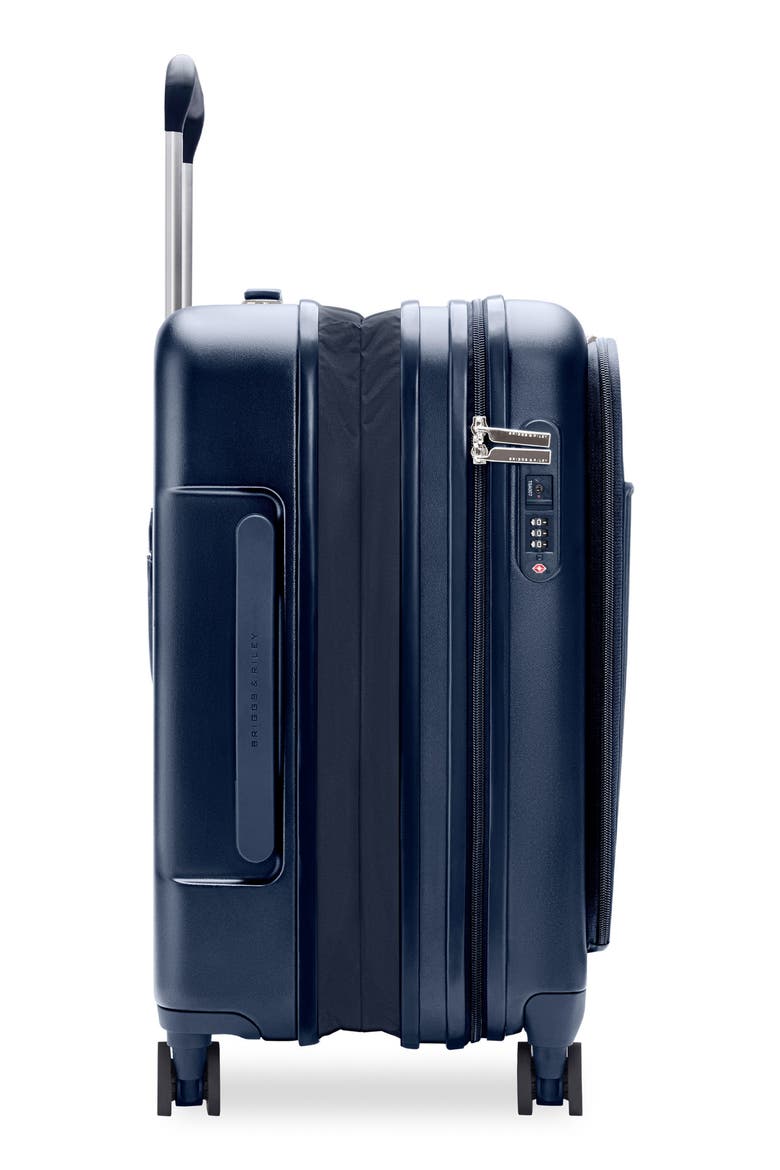 Sympatico Essential 22-Inch Front Pocket Expandable Spinner Carry-On, Alternate, color, NAVY
