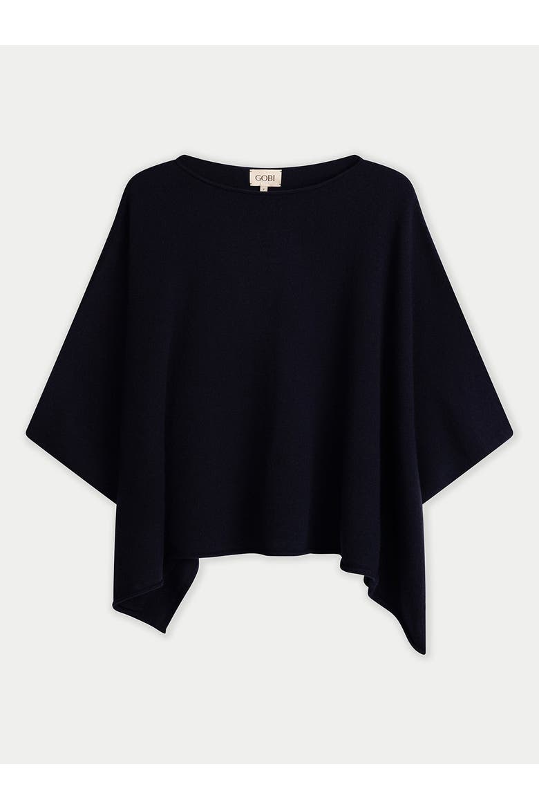 Timeless Boat Neck Cashmere Poncho, Main, color, navy blazer