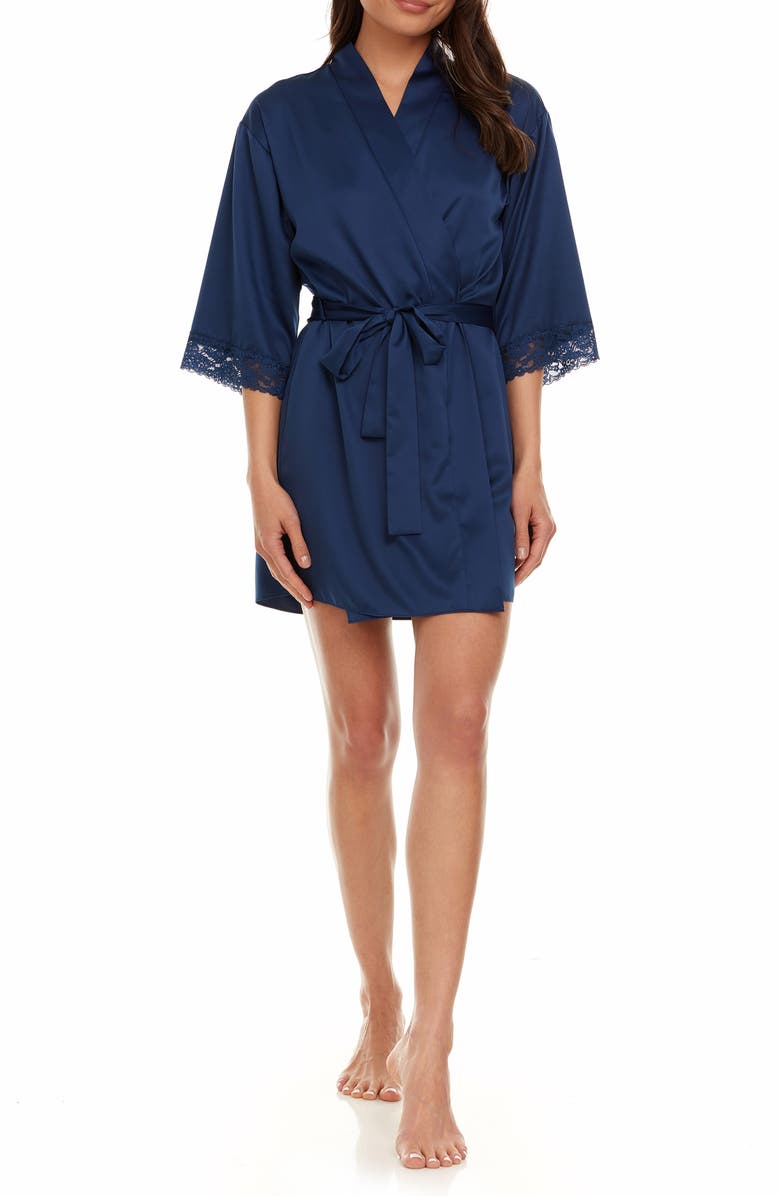 Flora Nikrooz Sabrina Travel Pajamas & Robe Set, Alternate, color, Navy
