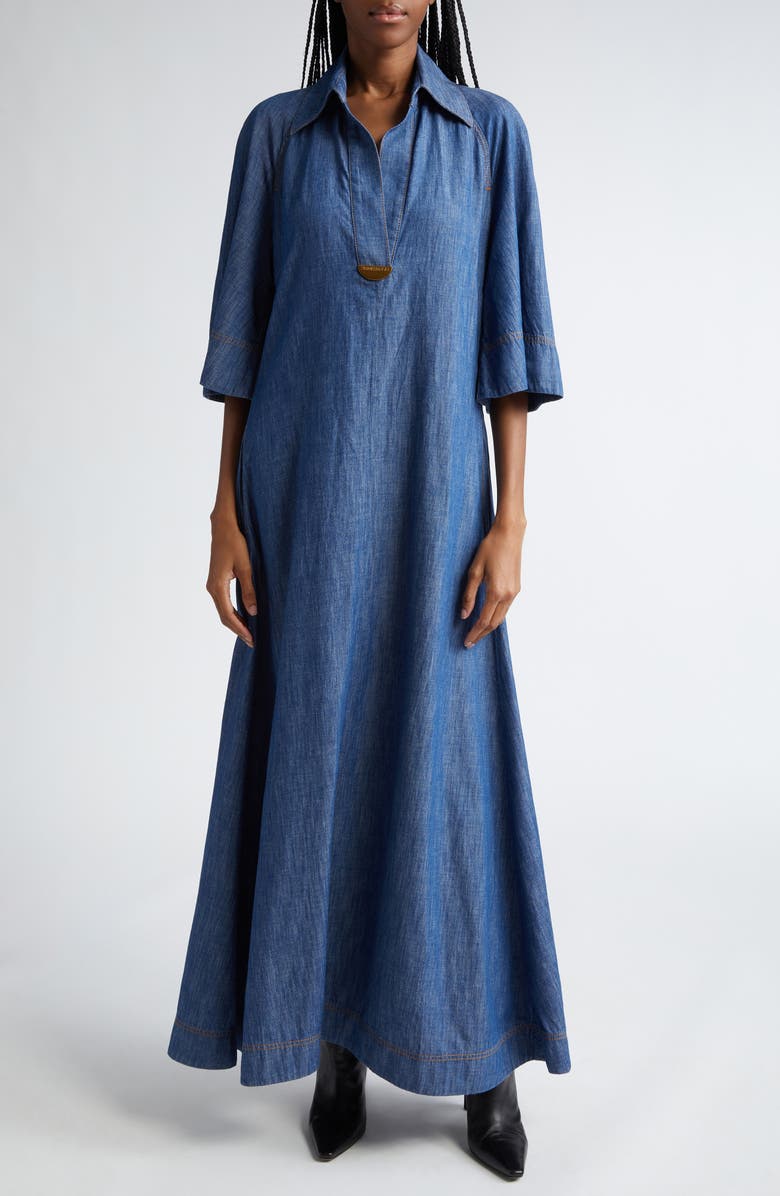 Zimmermann Denim Maxi Dress, Alternate, color,
