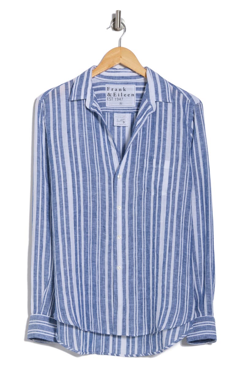 Frank & Eileen Eileen Stripe Relaxed Linen Button-Up Shirt, Alternate, color,
