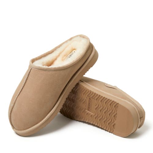Dearfoams Fireside Grafton Genuine Shearling Clog Slipper In Sand
