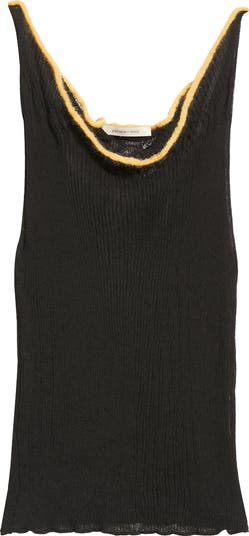 Paloma Wool Jou Contrast Trim Sheer Rib Tank Top | Nordstrom