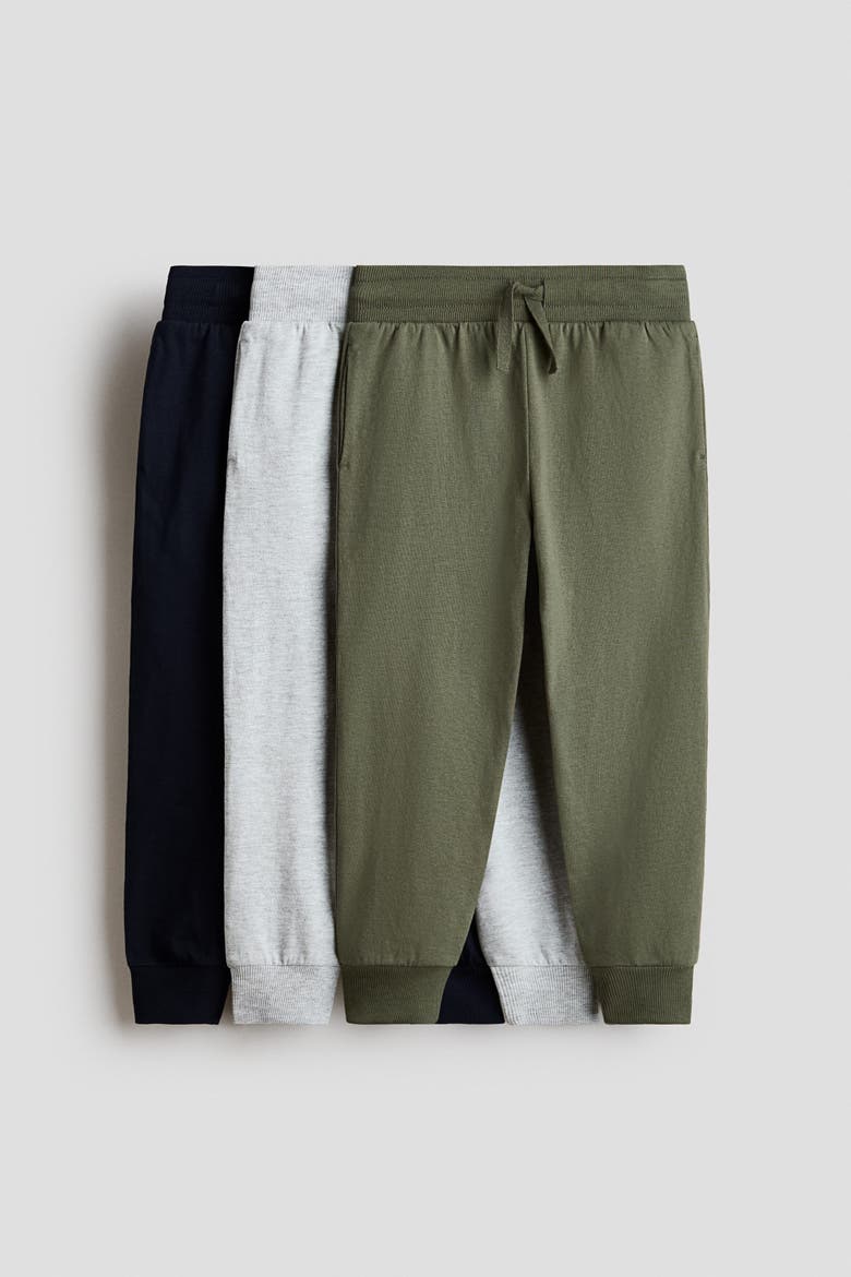 3-pack Cotton Joggers, Main, color, Navy blue/Khaki green
