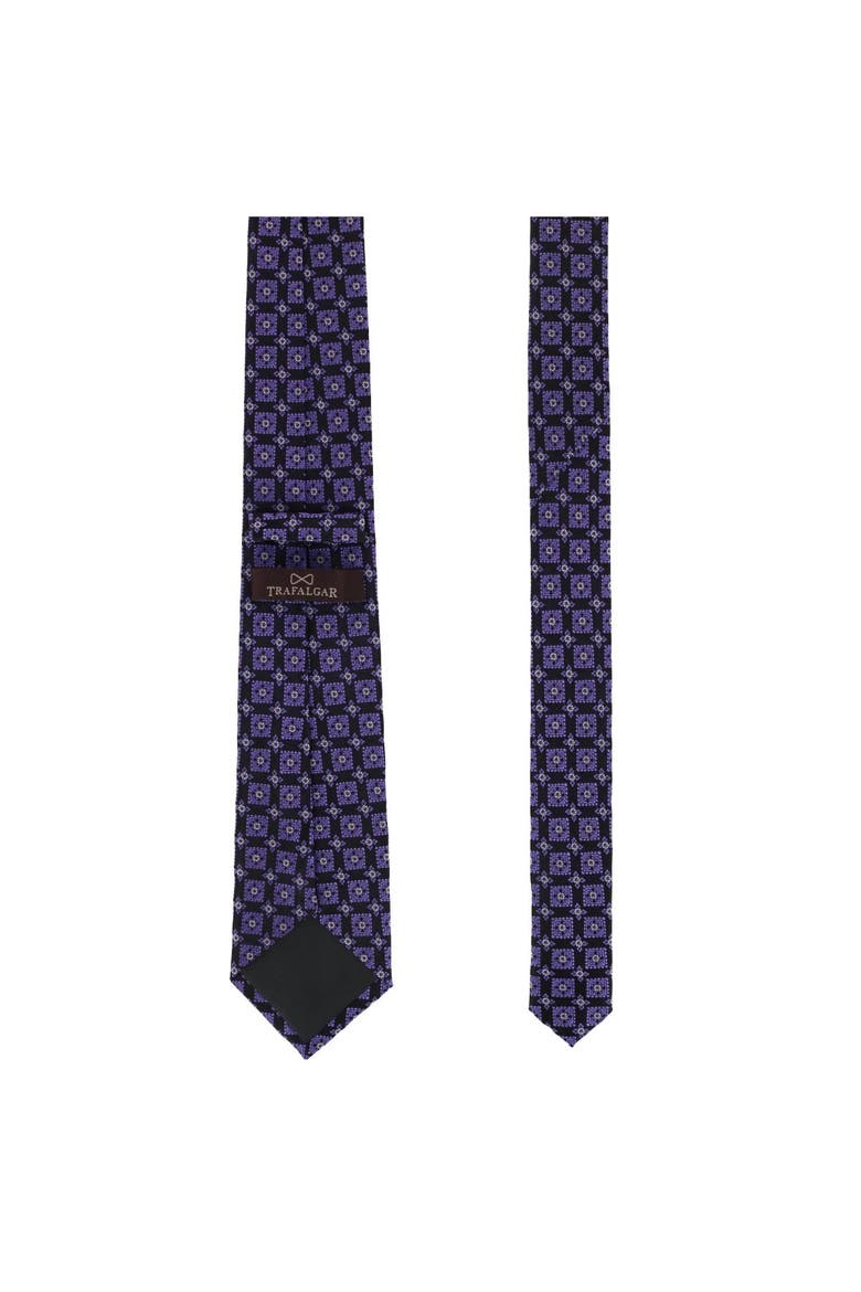 Azzimato Diamond Stately Silk Necktie, Alternate, color, Purple