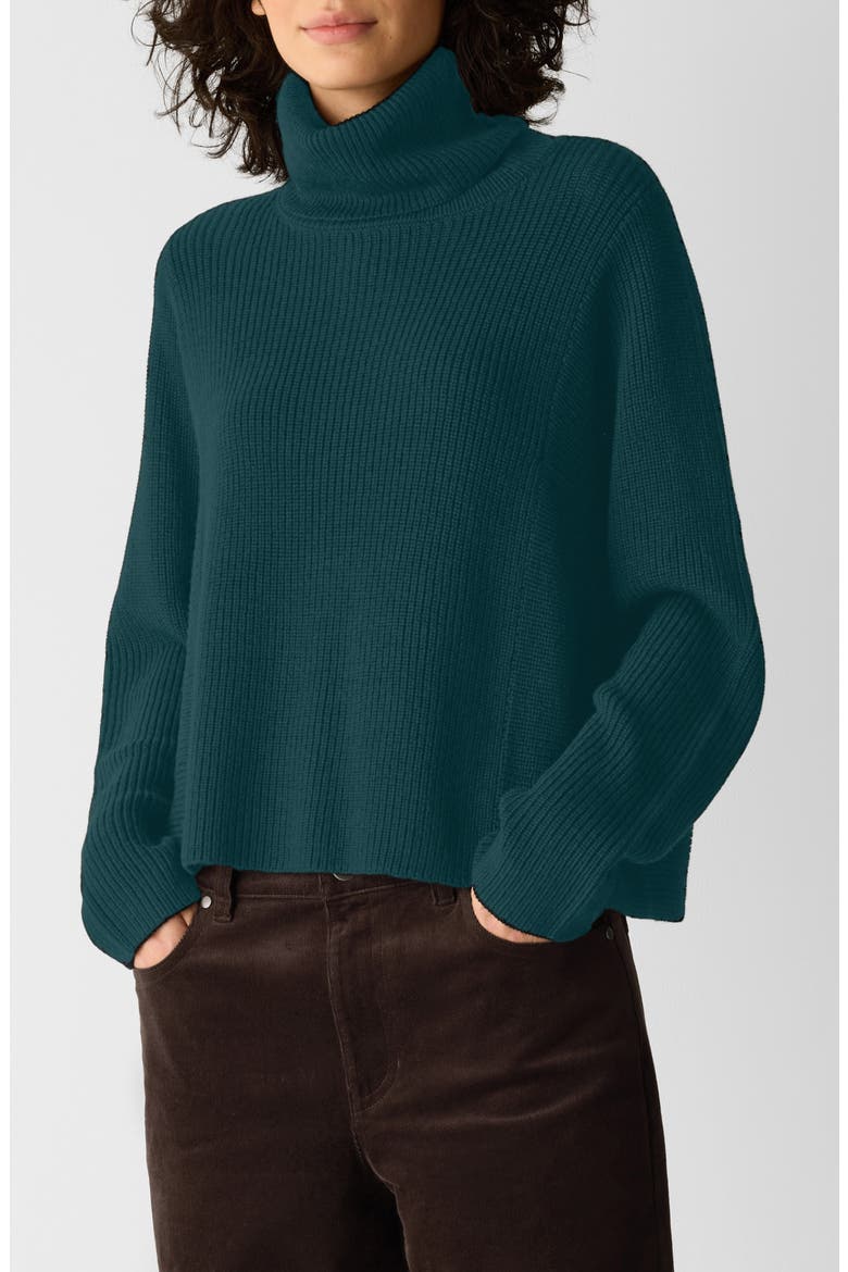 Merino Wool Turtleneck Sweater, Alternate, color, KELP