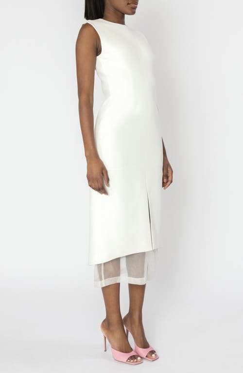 Israella Kobla Sephone Layered Sheer Organza Panel Midi Dress In White
