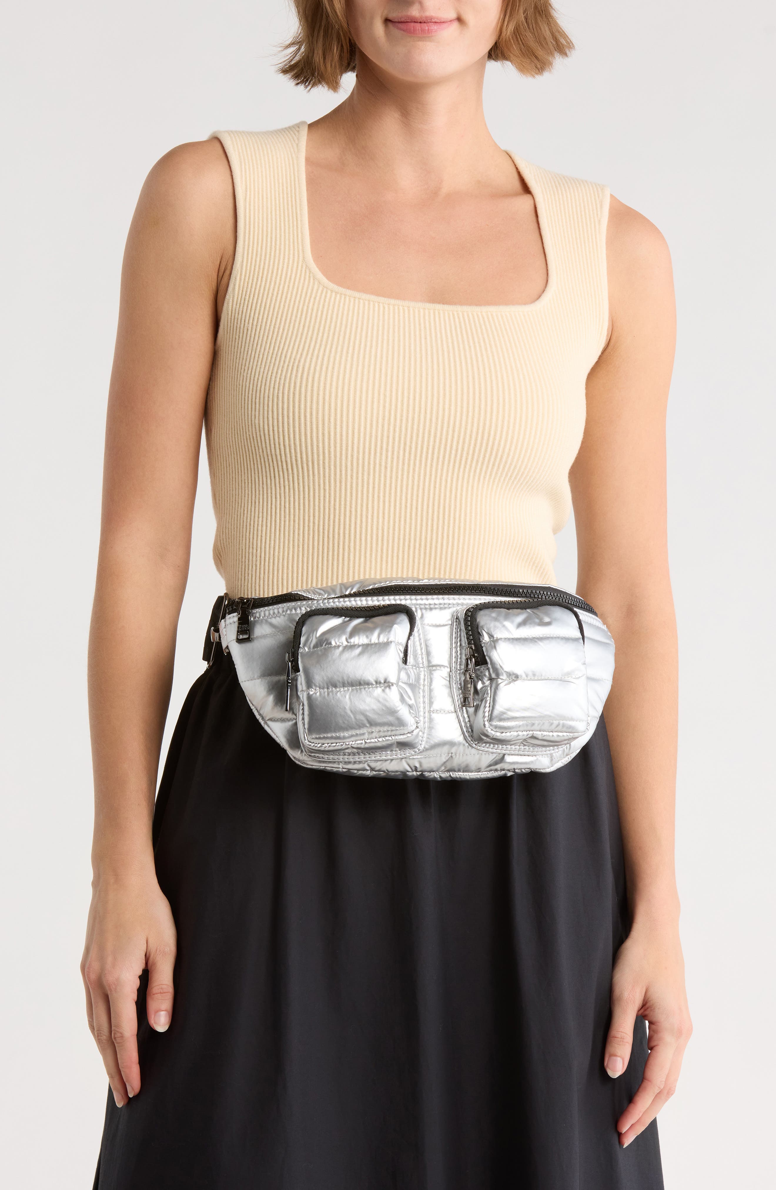 THINK ROYLN Double Down Crossbody Bag, Alternate, color, Pearl Silver