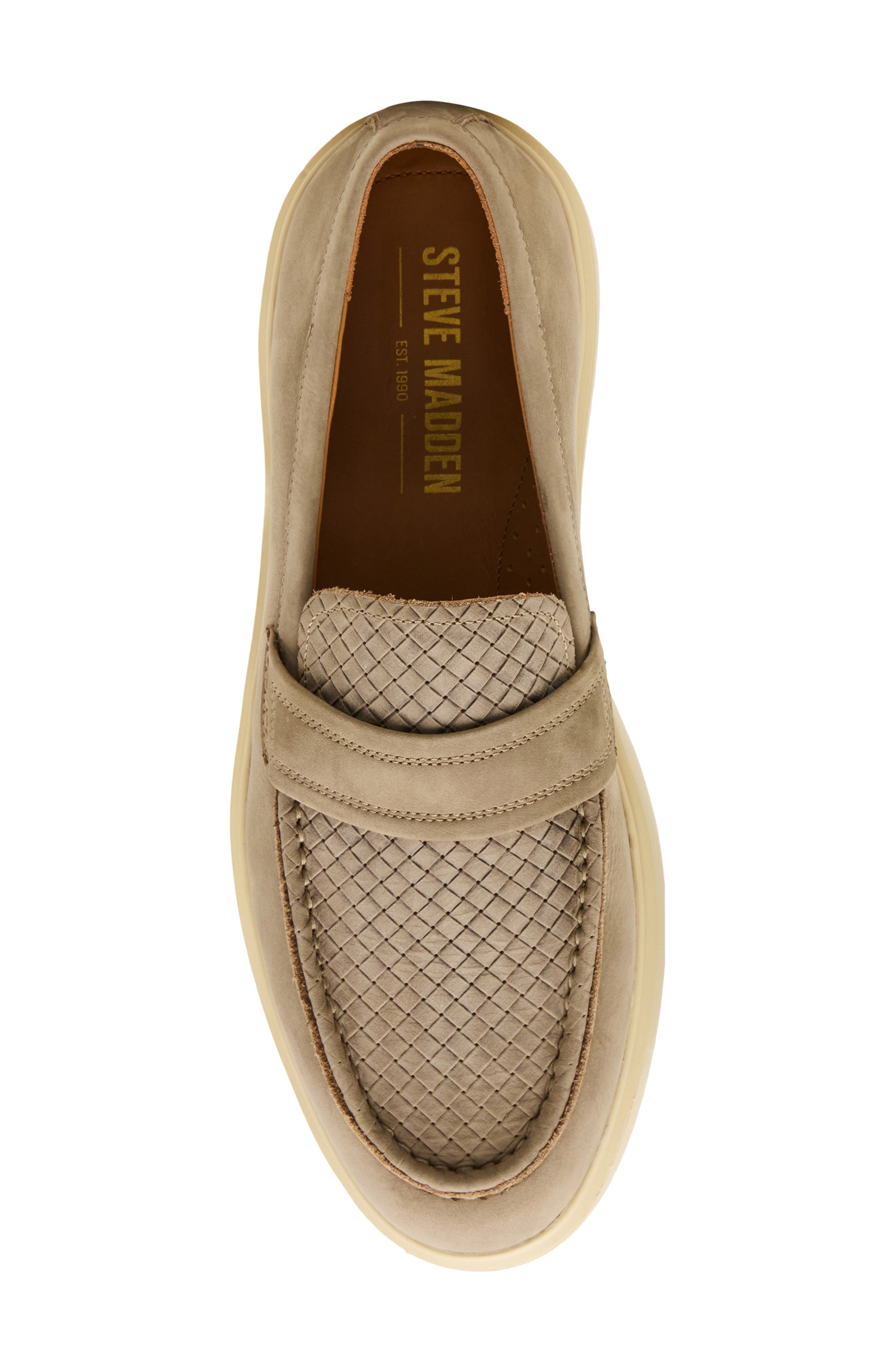 Steve Madden Pecos Woven Loafer, Alternate, color, Grey Nubuck