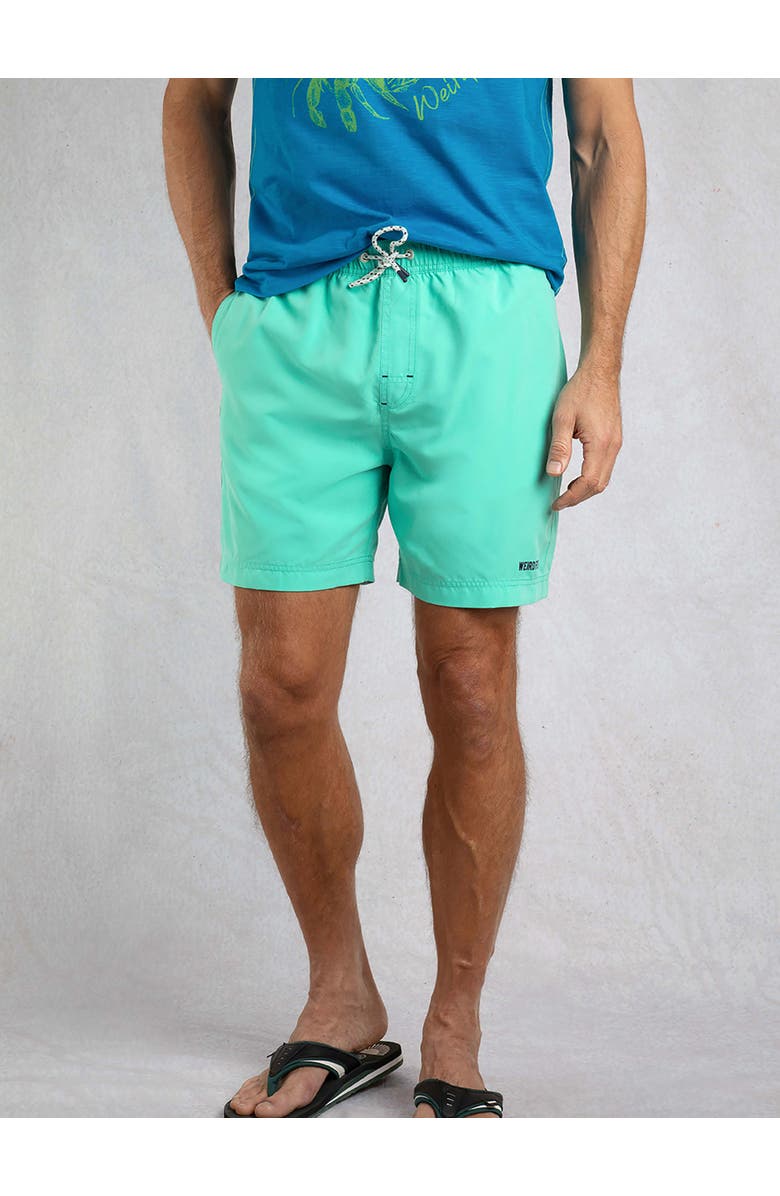 Weird Fish Banning Swim Short, Main, color, Aqua Marine