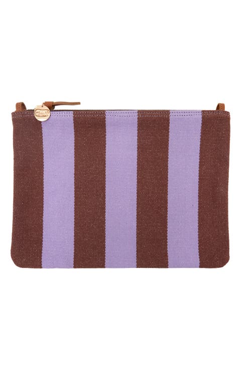 Flat Stripe Canvas Clutch