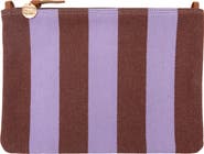 Clare V. Striped Canvas Flat Clutch