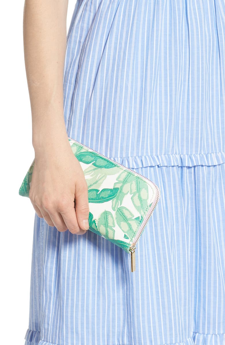 Skinnydip Banana Palm Print Wallet, Alternate, color, 