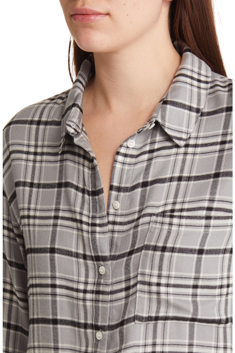 Plaid Boyfriend Shirt, Alternate, color, GREY- BLACK AVERY PLAID
