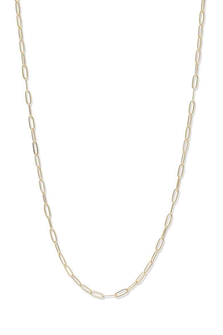 Mini Paper Clip Chain Necklace, Main, color, YELLOW GOLD