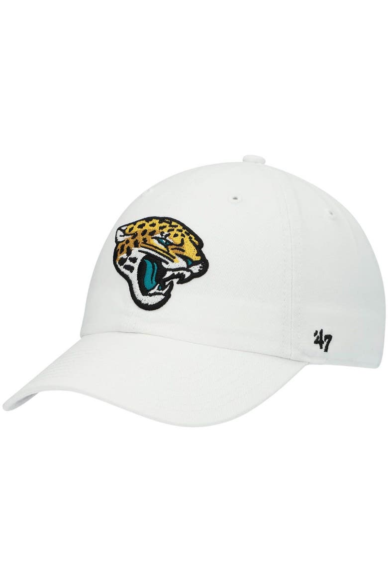 Men's '47 White Jacksonville Jaguars Logo Clean Up Adjustable Hat, Main, color, White