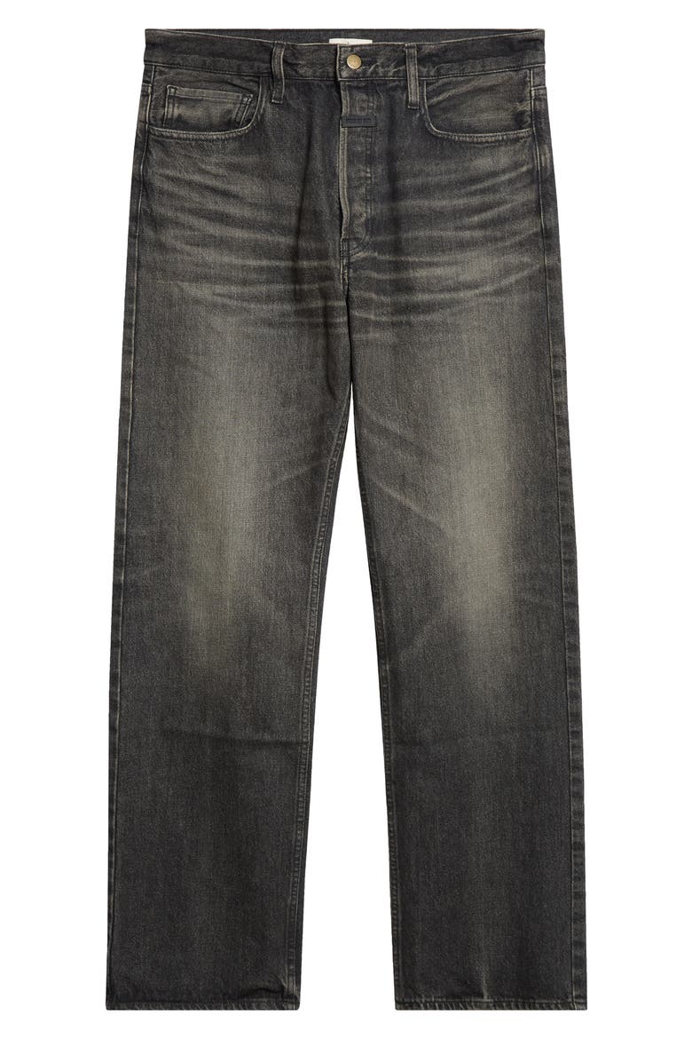 Five-Pocket Straight Leg Jeans, Alternate, color, WORN BLACK WORN BLACK