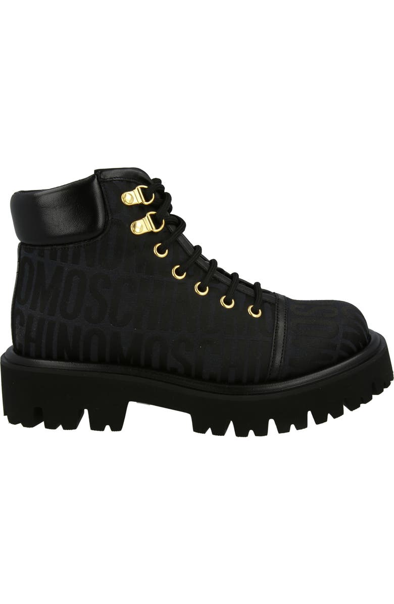 Moschino Lug Sole Lace-Up Boot, Alternate, color,