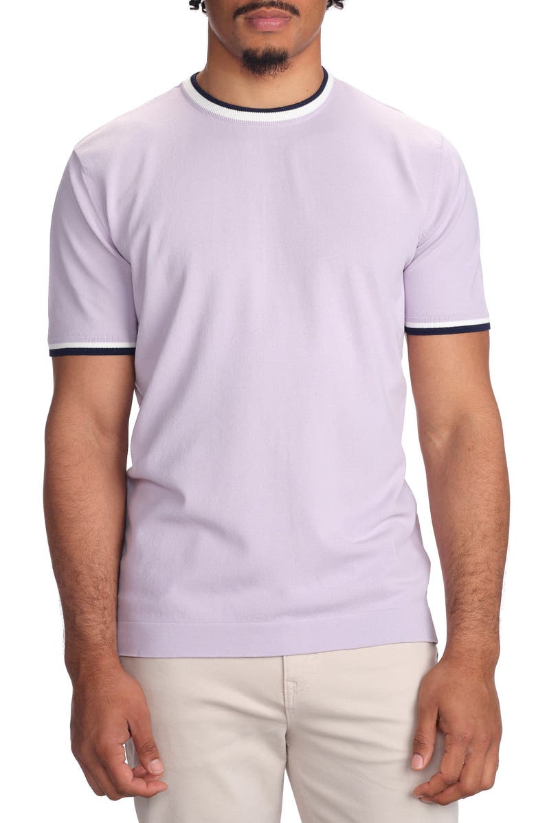 STUDIO GARNET LOS ANGELES Contrast Collar T-Shirt, Main, color, Lavender