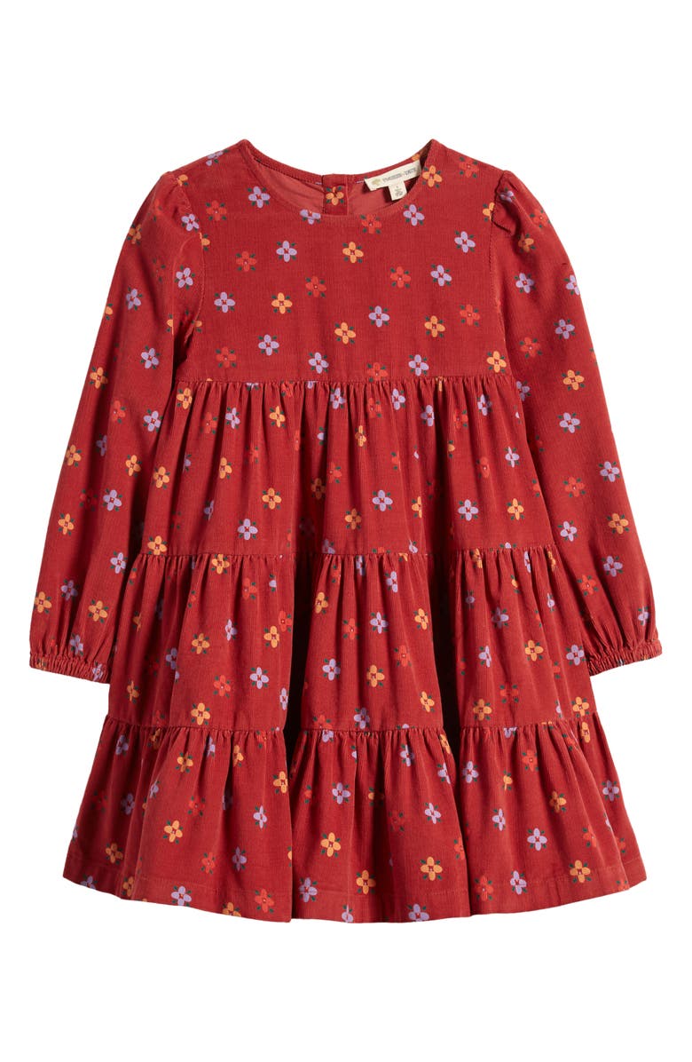 Tucker + Tate Kids' Long Sleeve Tiered Corduroy Dress, Main, color, 
