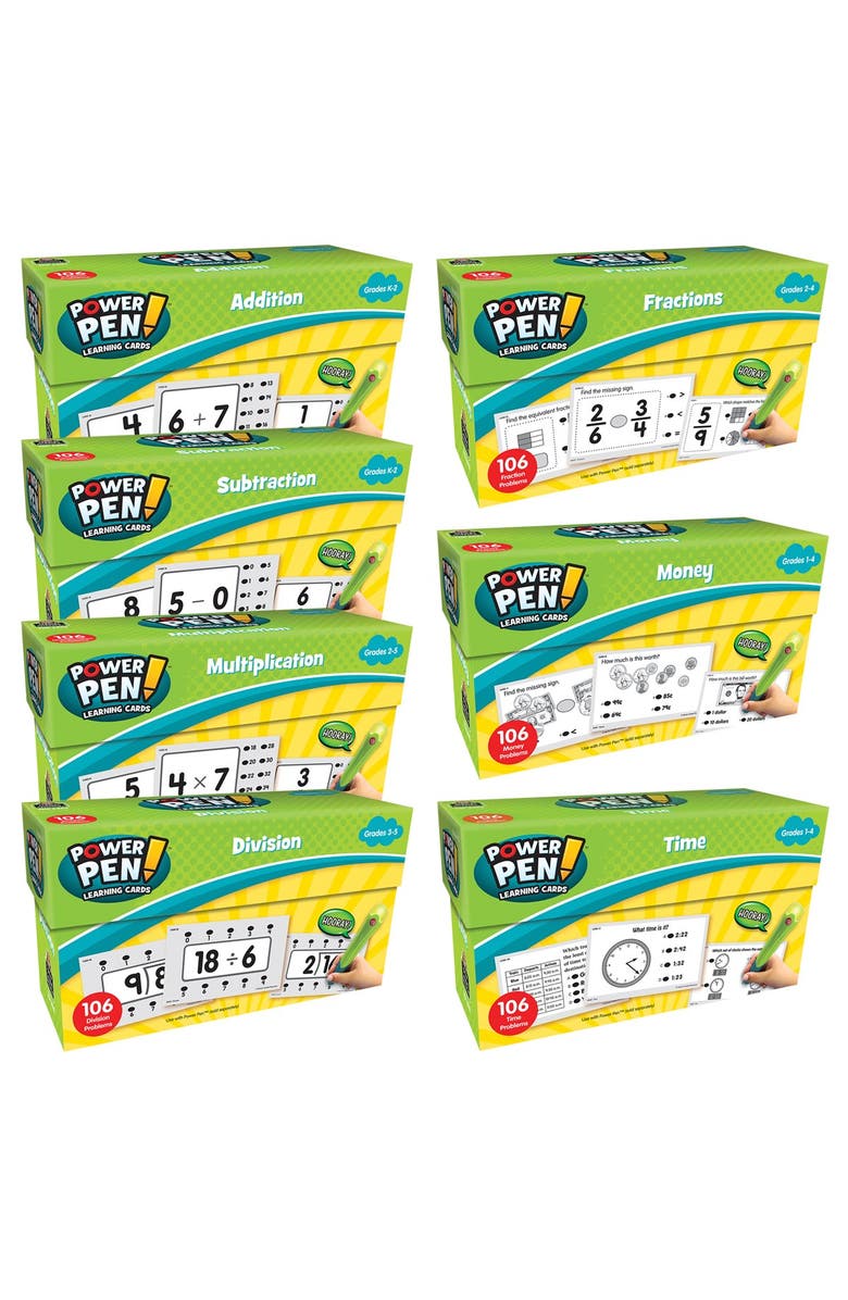 Kaplan Early Learning Company Power Pen Learning Math Quiz Cards - Set of 7, Main, color, Multicolor